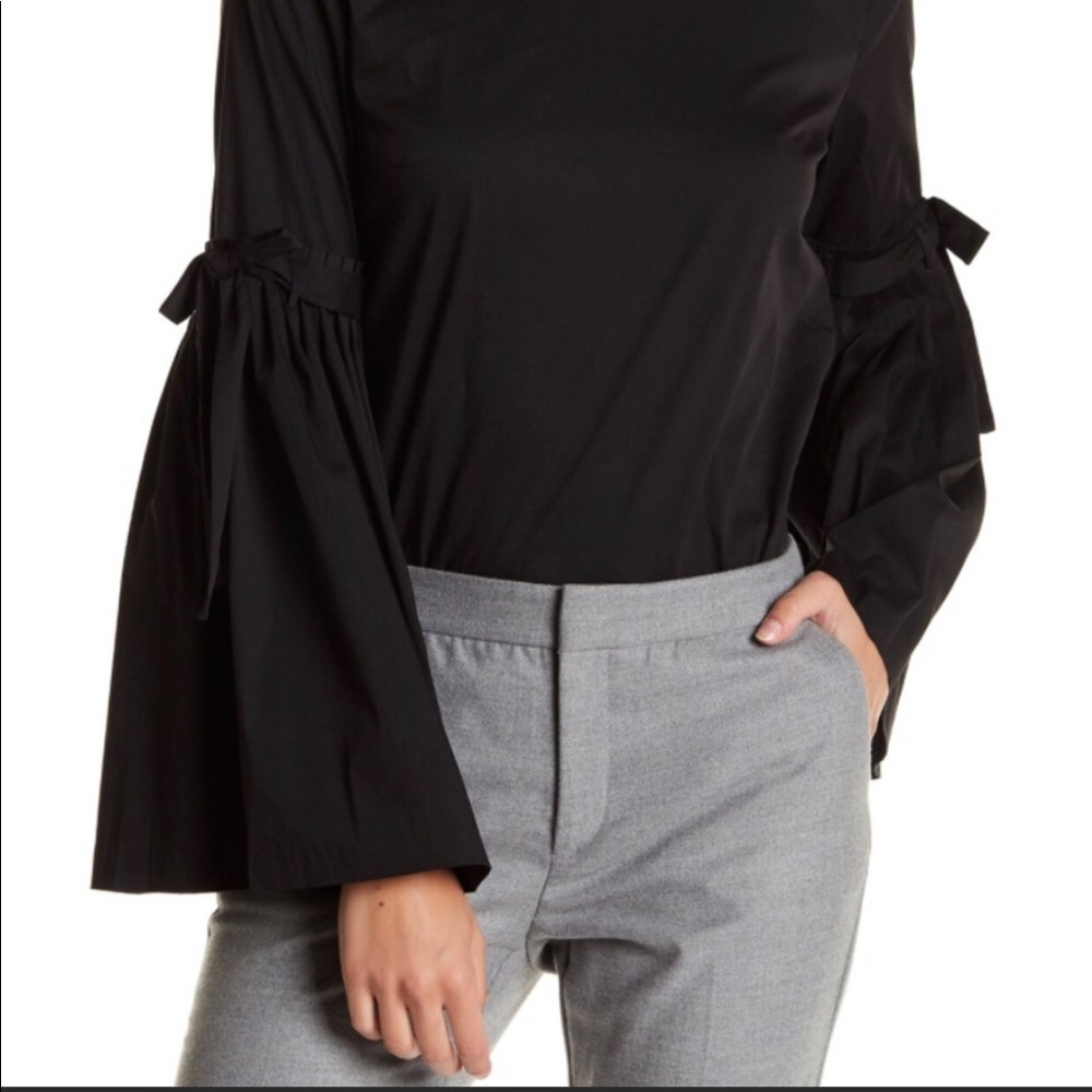 Catherine Malandrino Bell Sleeve Button-back Top